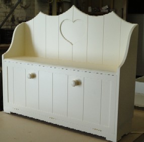 Painted Hall Seat  Shoe Cupboard